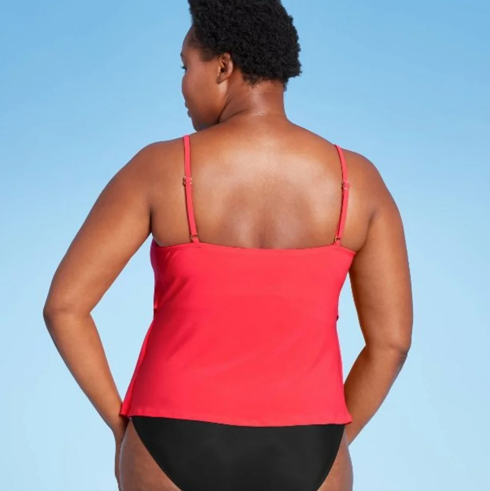 Aqua Green Women's Tiered Tankini Top Plus Sizes 20 W or 2X - Picture 4 of 9